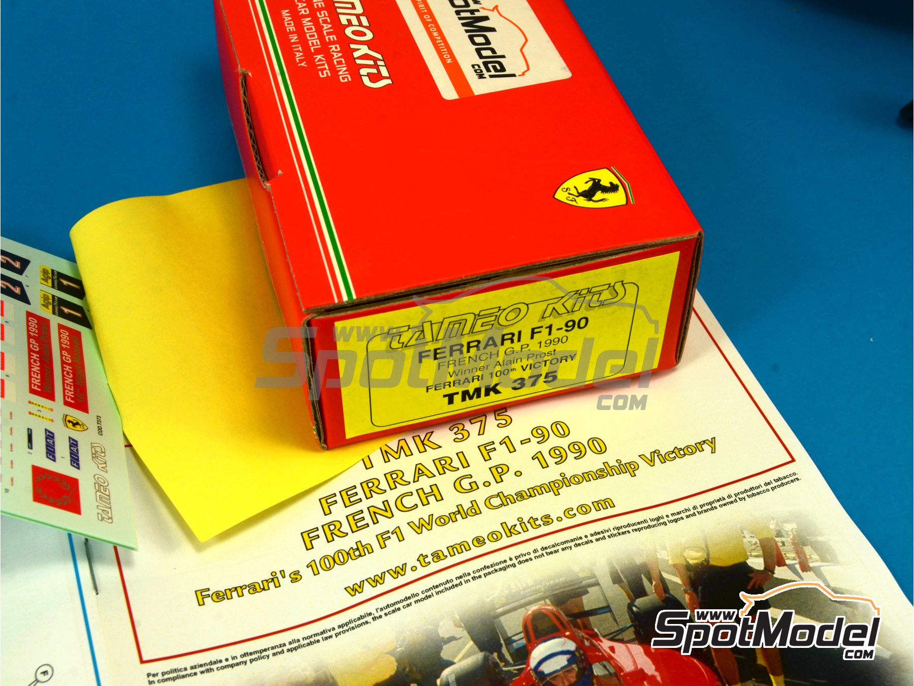 Tameo Kits TMK375: Car scale model kit 1/43 scale - Ferrari F1/90 Scuderia  Ferrari Team sponsored by Marlboro #1, 2 - Alain Prost (FR), Nigel Ernest  James Mansell (GB) - French Formula 1 Grand Prix 1990 (ref. TMK375) |  SpotModel